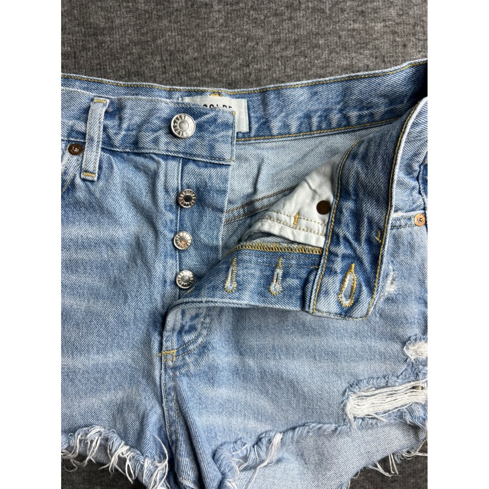 AGOLDE Parker Vintage Cut Off Shorts Light Wash Distressed Denim Size 25 - Picture 3 of 12